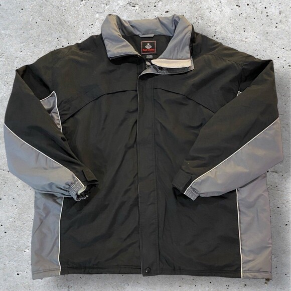 Footlocker Winter Jacket Men’s Size 3XL Black Grey Zip Up 4 Pockets - Picture 1 of 12